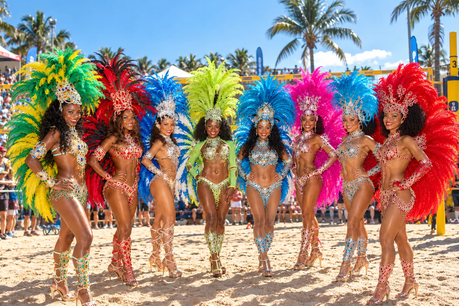 Brasilianische Sambatänzerinnen bei einer Samba-Show auf einer Veranstaltung