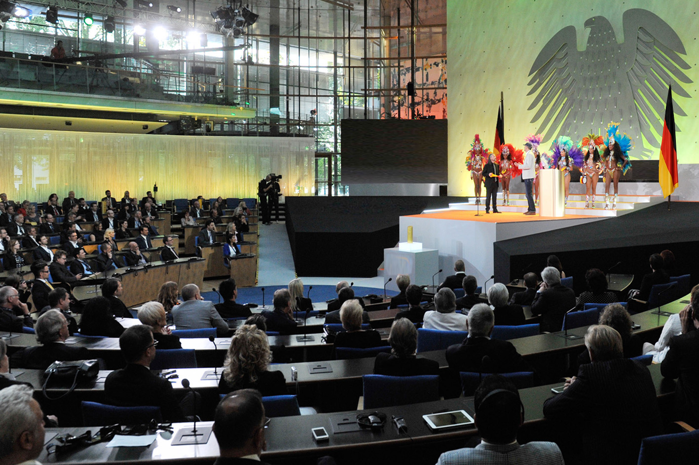 Auftritt bei einer Preisverleihung im Bundestag