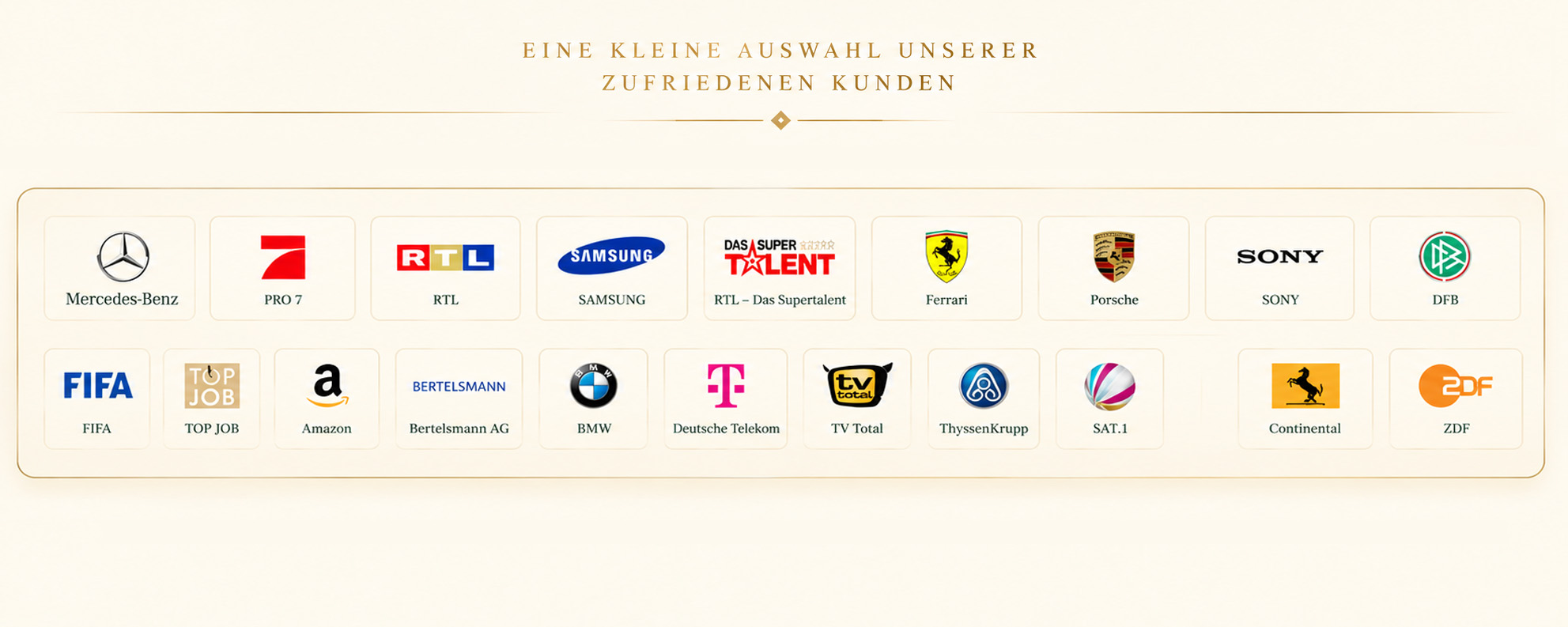 Eine kleine Auswahl unserer zufriedenen Kunden