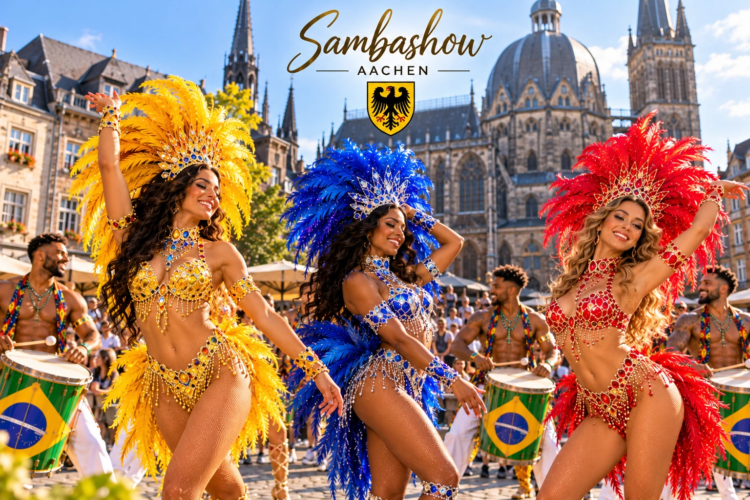 Sambashow Aachen – Brasilianische Sambatänzerinnen in prächtigen Kostümen für Veranstaltungen in Aachen und der StädteRegion