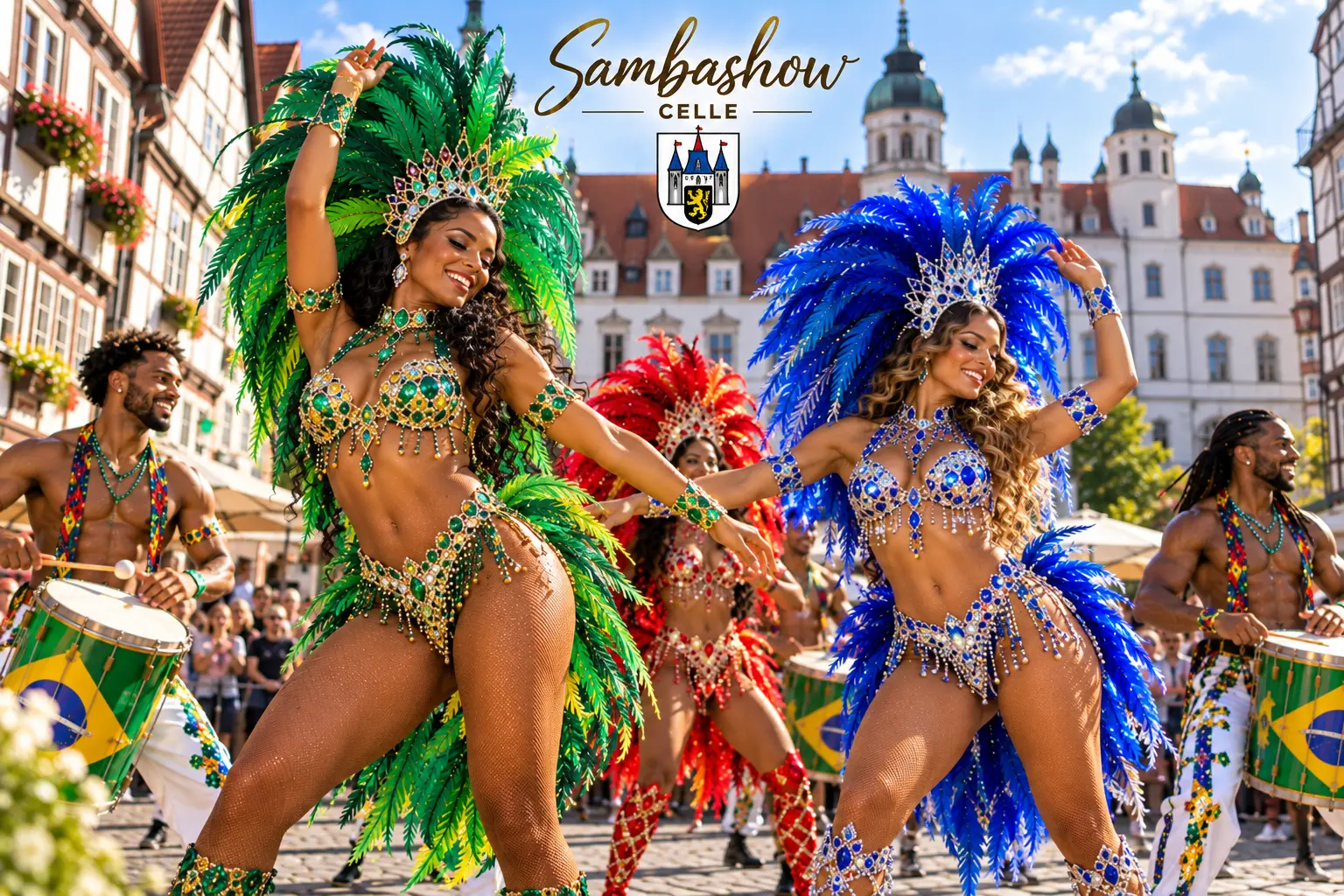 Sambashow Celle buchen – Brasil Show Köln mit Sambatänzerinnen, brasilianischen Trommlern und Capoeira für Veranstaltungen im Celler Land