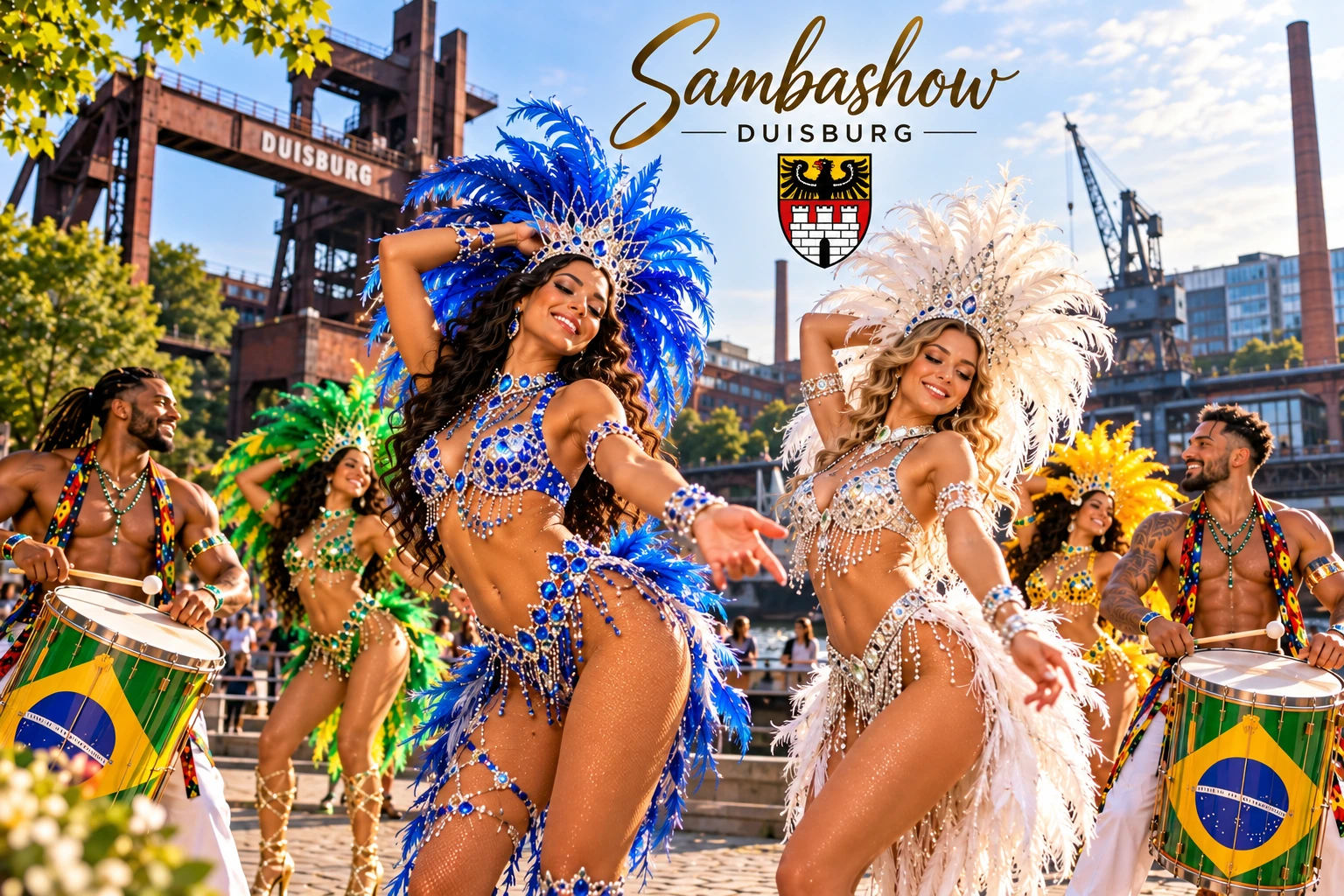 Sambashow Duisburg – Brasil Show Köln mit brasilianischen Sambatänzerinnen, Trommlern und farbenprächtigen Showkostümen
