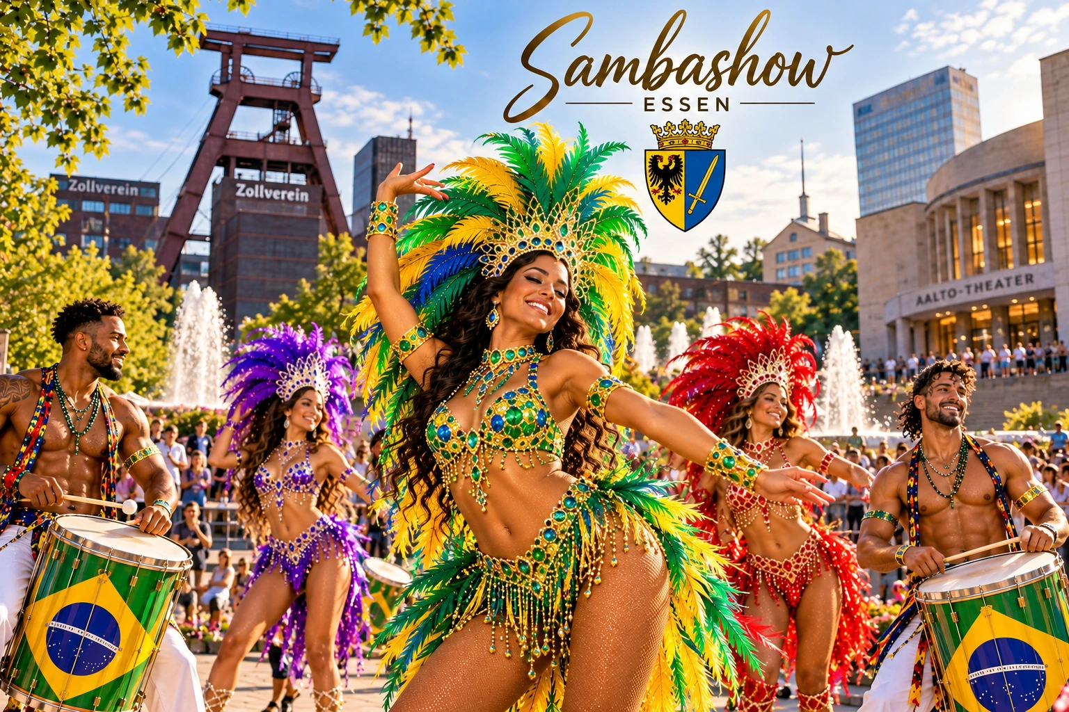 Sambashow Essen – Brasil Show Köln mit professionellen Sambatänzerinnen, brasilianischen Trommlern und Capoeira für Veranstaltungen
