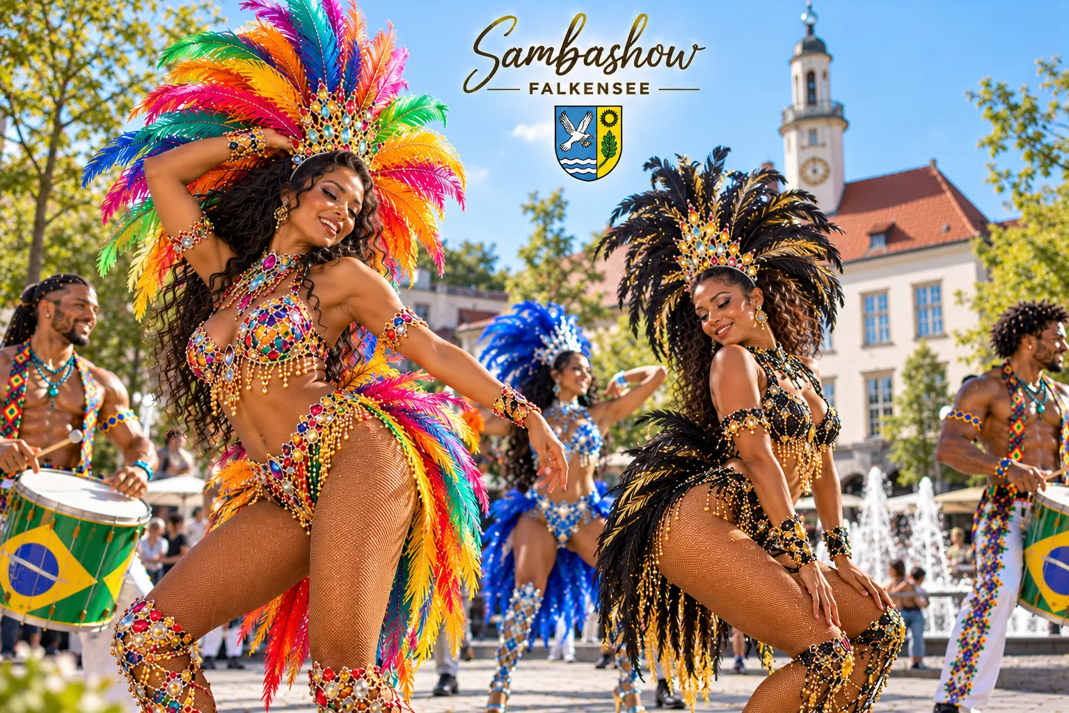 Sambashow Falkensee – brasilianische Sambatänzerinnen und Trommler für Hochzeiten, Gartenfeste, Firmenfeiern und Veranstaltungen im Havelland