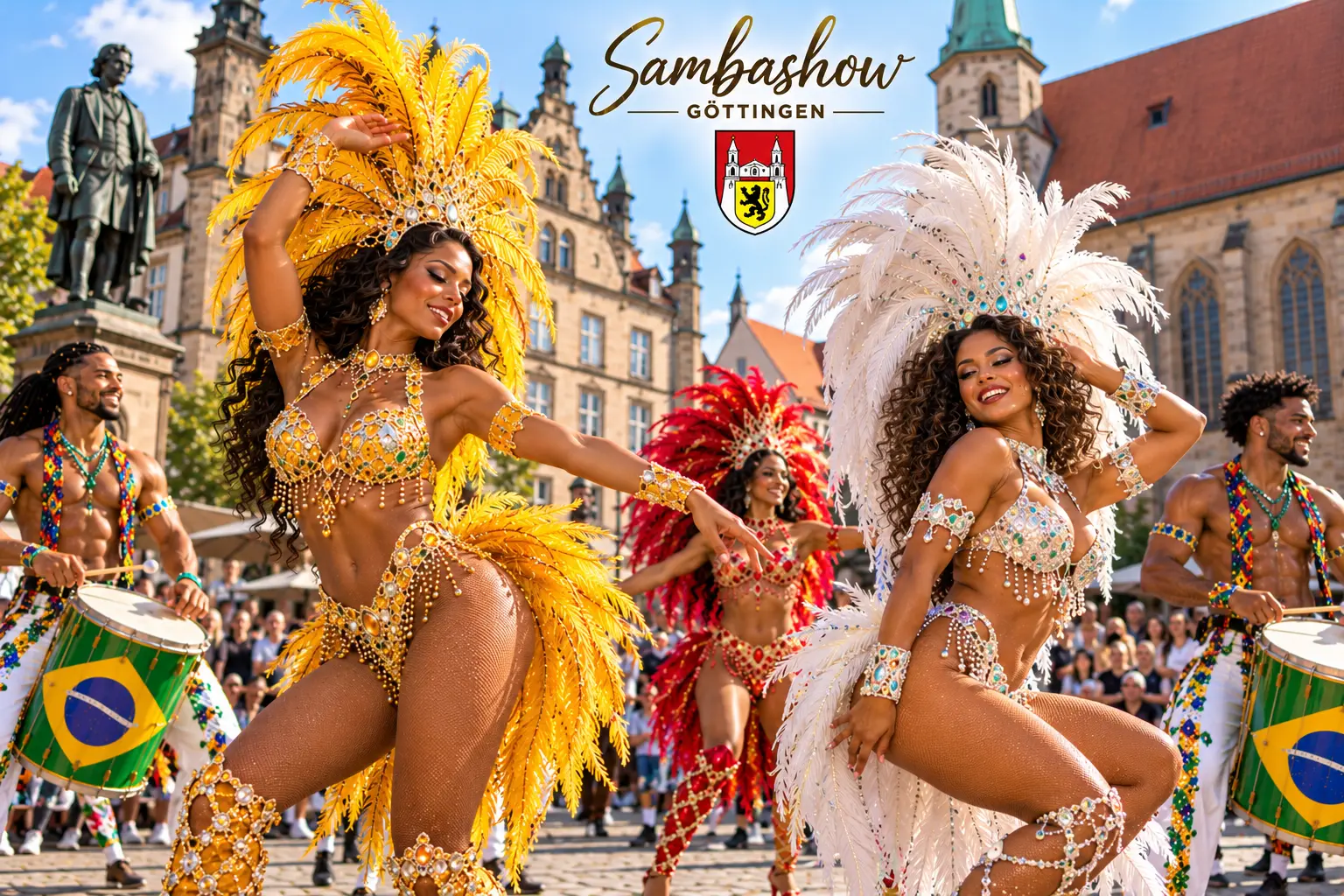 Sambashow Göttingen – brasilianische Tänzerinnen, Trommler und Capoeira für Kongresse, Hochzeiten, Firmenfeiern und Festivals