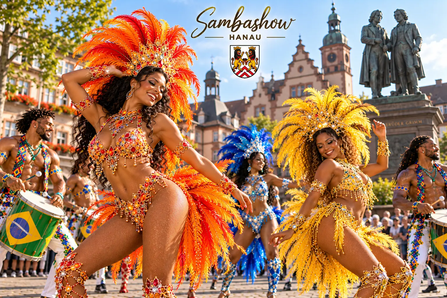 Sambashow Hanau – brasilianische Sambatänzerinnen, Trommler und Capoeira für Hochzeiten, Firmenveranstaltungen und Stadtfeste in der Brüder-Grimm-Stadt