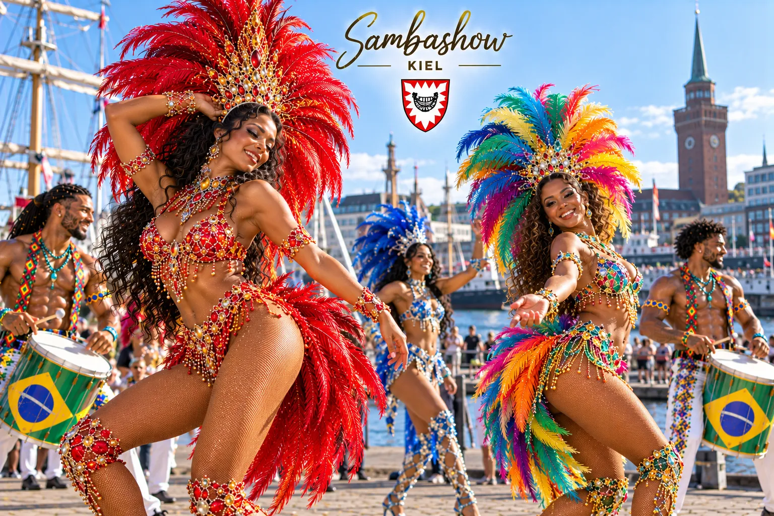 Sambashow Kiel – brasilianische Sambatänzerinnen, Trommler und Capoeira für Hafenfeste, Hochzeiten und Firmenveranstaltungen an der Kieler Förde