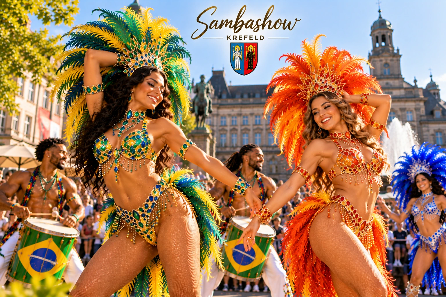 Sambashow Krefeld – Brasil Show Köln mit Sambatänzerinnen in prachtvollen Federkostümen und brasilianischem Show-Entertainment