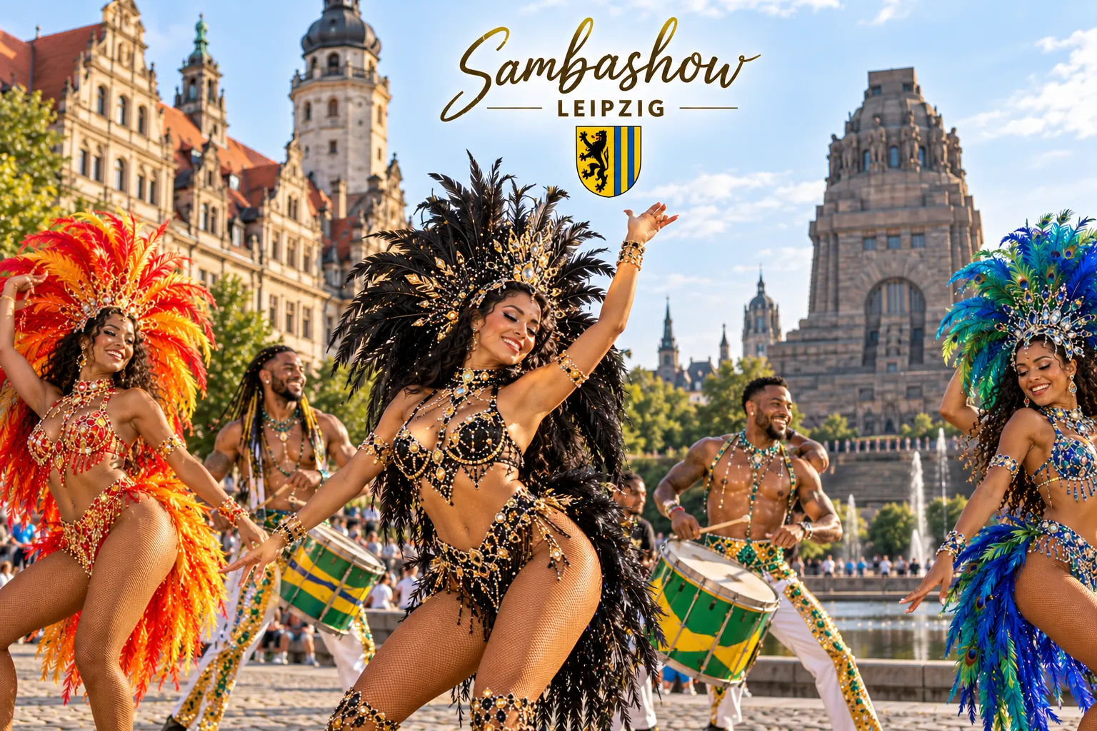Sambashow Leipzig – brasilianische Sambatänzerinnen, Trommler und Capoeira für Firmenfeiern, Hochzeiten, Messeevents und Festivals
