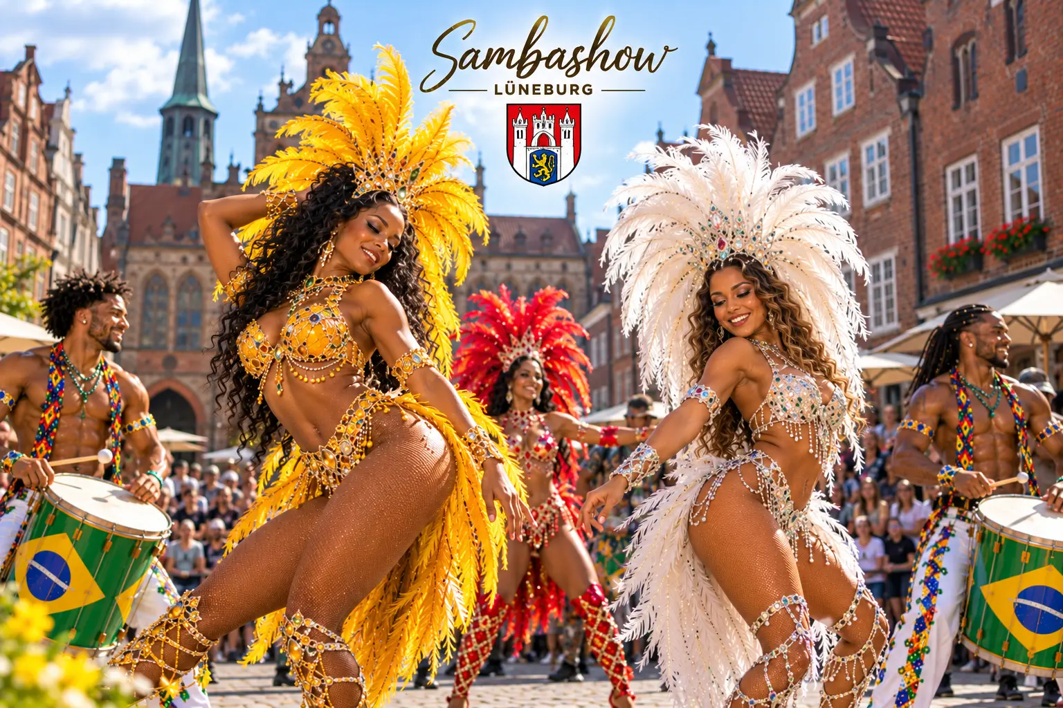Sambashow Lüneburg – Brasil Show Köln mit Sambatänzerinnen, brasilianischen Trommlern und Capoeira für Hochzeiten und Veranstaltungen in der Lüneburger Heide