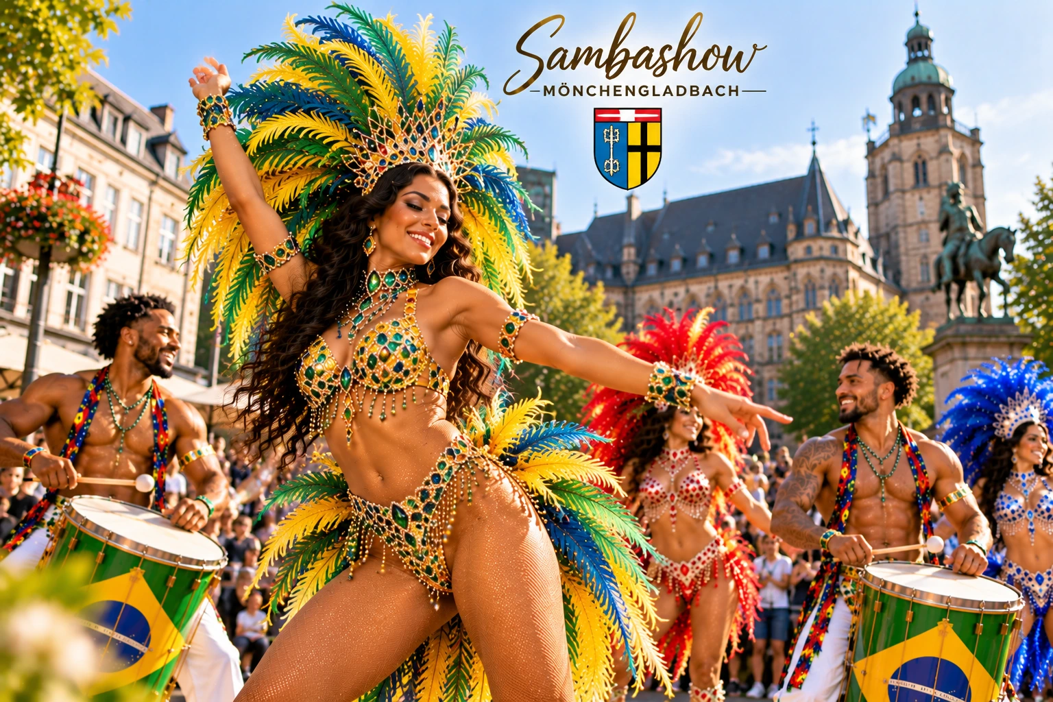 Sambashow Mönchengladbach – Brasil Show Köln mit professionellen Samba-Tänzerinnen, brasilianischen Trommlern und Capoeira