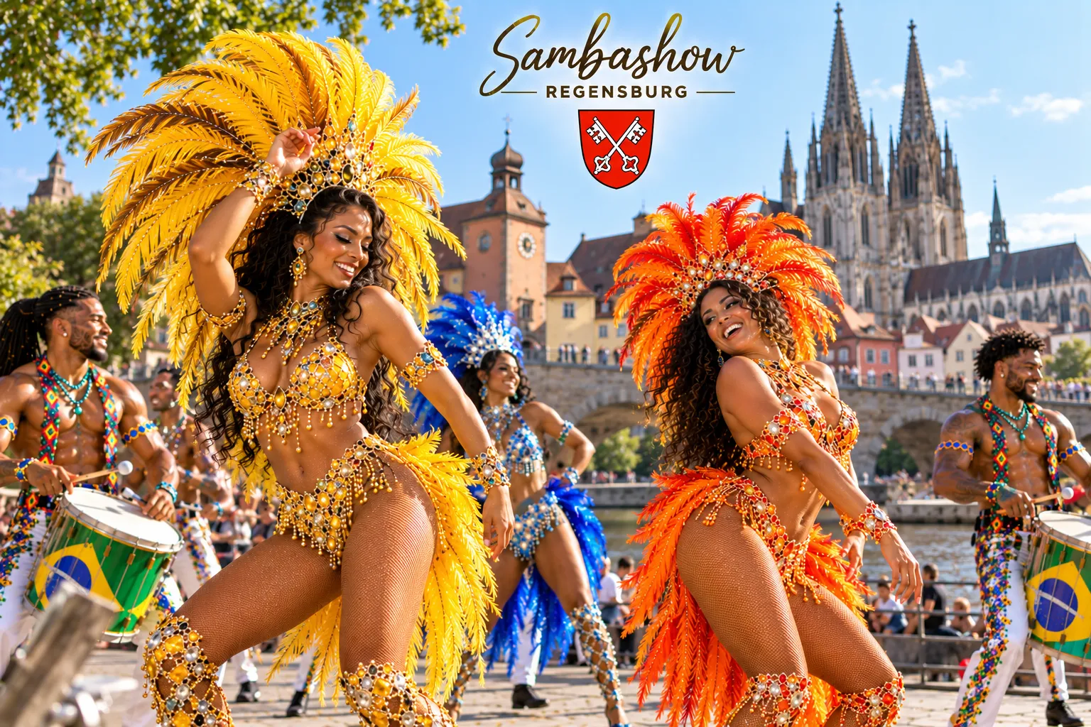 Sambashow Regensburg – brasilianische Tänzerinnen, Batucada-Trommler und Capoeira für Hochzeiten, Firmenfeiern, Galas und Stadtfeste